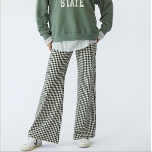 Free People Jules Flared Plaid Pants